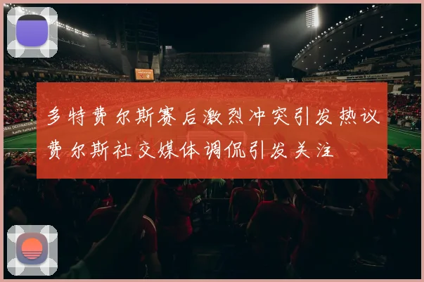 多特费尔斯赛后激烈冲突引发热议费尔斯社交媒体调侃引发关注